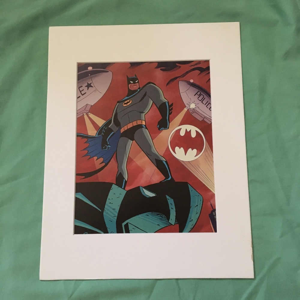 Batman art matted DC Comics bat signal Gotham